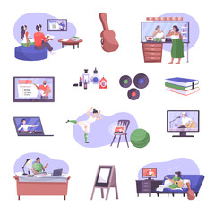 Online Hobbies Icon Set