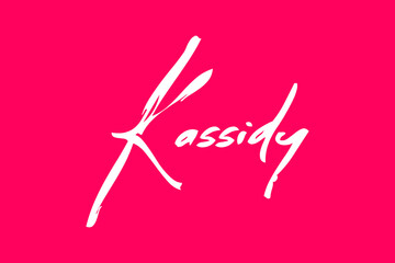 Kassidy-Female Name Beautiful Typography White Color Text On Dork Pink Background