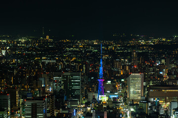 Fototapeta na wymiar 名古屋の夜景　名古屋テレビ塔