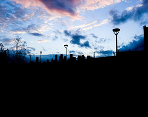 silhouette of station