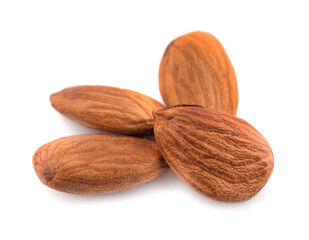 almonds nuts isolated on white background