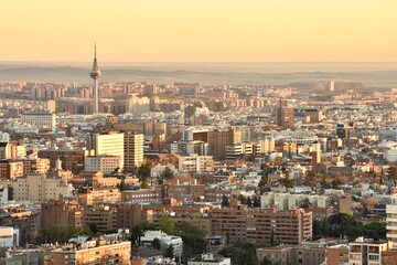 Views of telecommunication tower from Madrid