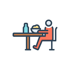 Color illustration icon for depending