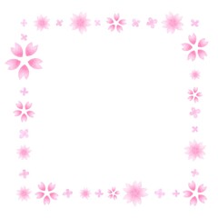 かわいい手描きの桜のフレーム