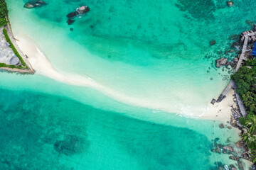 Obraz premium Aerial view of Koh Nang Yuan, in Koh Tao, Samui province, Thailand, south east Asia