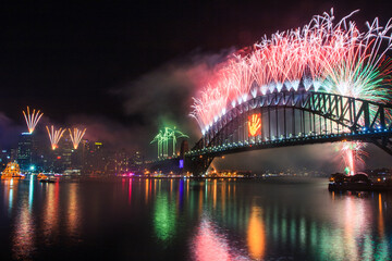 Fototapeta premium Silvester Sydney Harbour Bridge