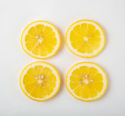 lemon slices isolated on white background