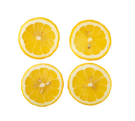 lemon slices isolated on white background