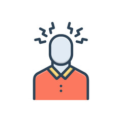 Color illustration icon for depression