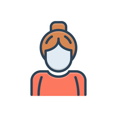 Color illustration icon for wife