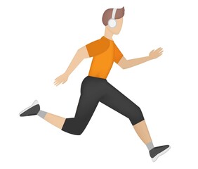 Fototapeta na wymiar Running man vector illustration. Sport, fitness & running for нealthy lifestyle.