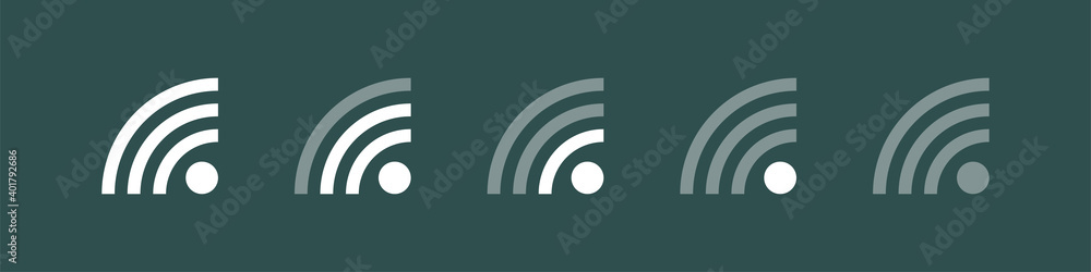 Poster set of wifi icons for interface design. wireless wi-fi hotspot signal sign, icon, symbol. simple sig