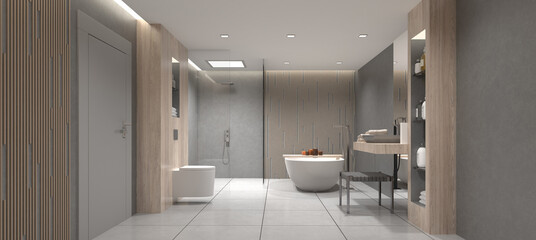 Bad, Badezimmer, modern, freistehende Badewanne