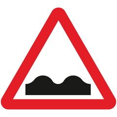 Uneven road sigm and symbol