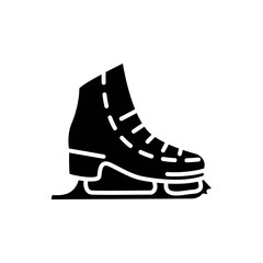  Ice skating icon glyph style vector