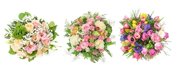 Stoff pro Meter Spring bouquet Soft pastel roses tulips anemone eustoma flowers © LiliGraphie