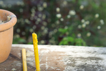 yellow candle after the lights 