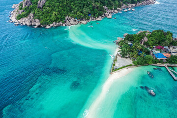 Aerial view of Koh Nang Yuan, in Koh Tao, Samui province, Thailand, south east Asia