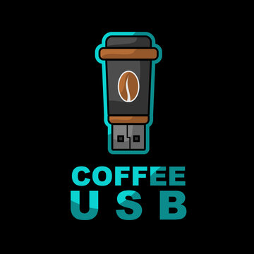 Internet Coffee Logo Design Vector