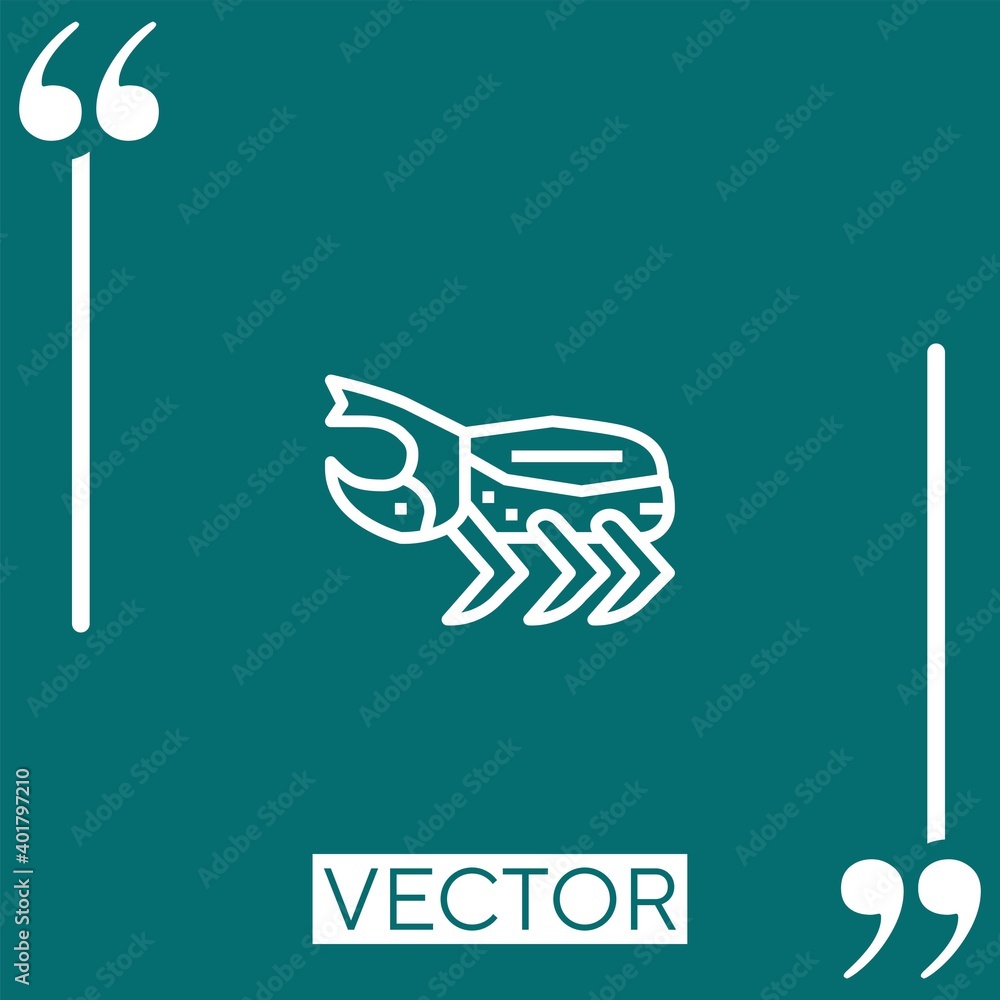 Poster beetle vector icon linear icon. editable stroked line