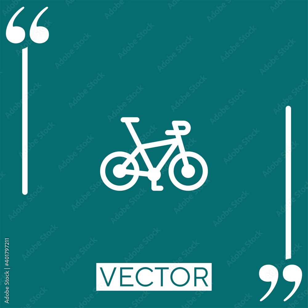 Poster bicycle vector icon linear icon. editable stroked line