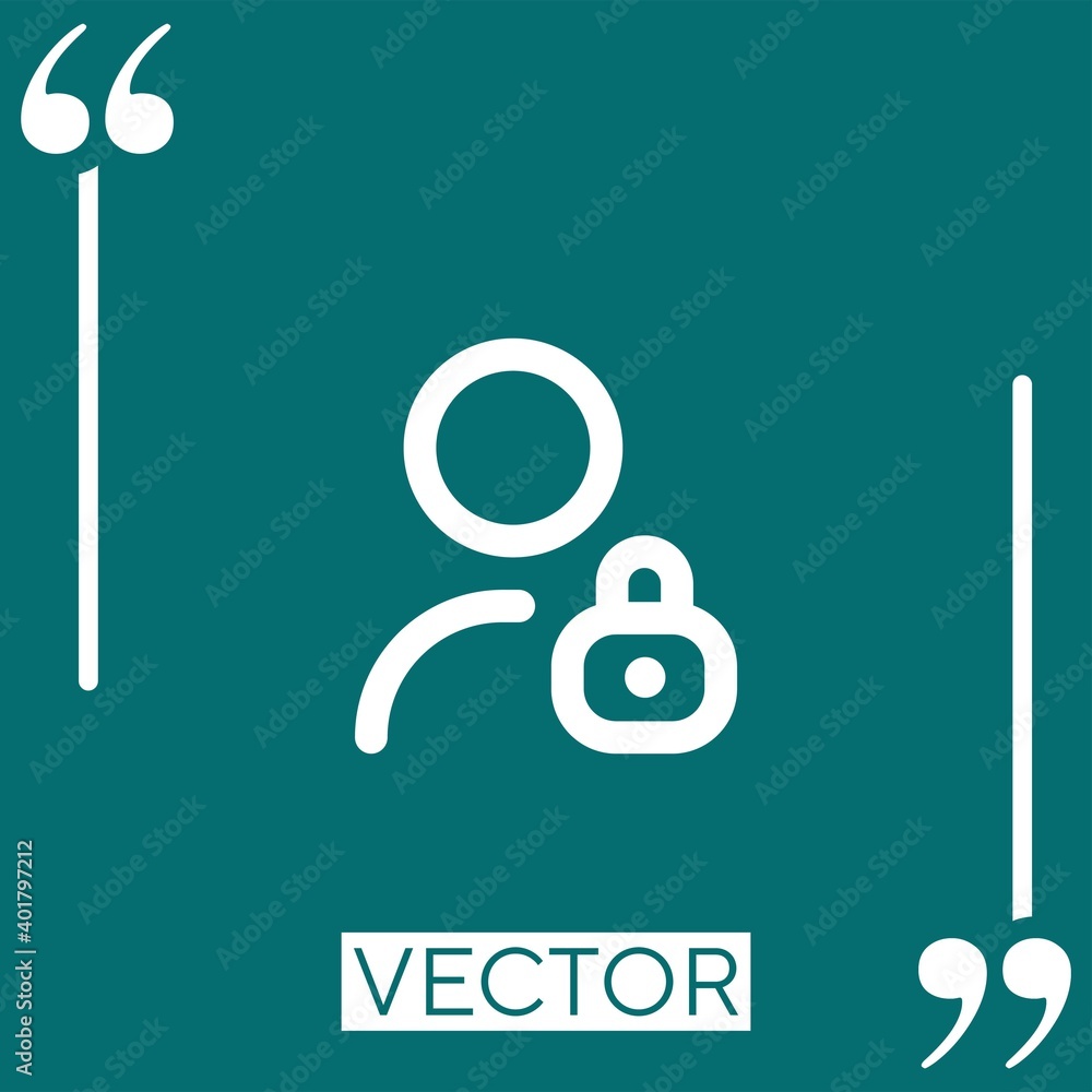 Poster block user vector icon linear icon. editable stroked line