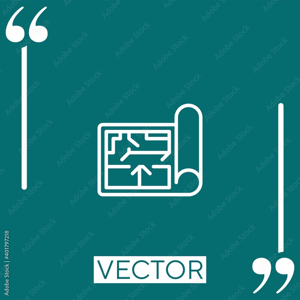 Poster blueprint vector icon linear icon. editable stroked line