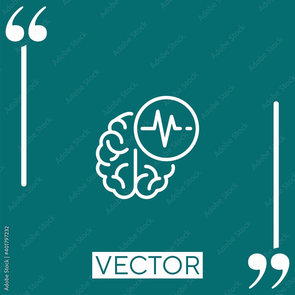 Poster brain vector icon linear icon. editable stroke line