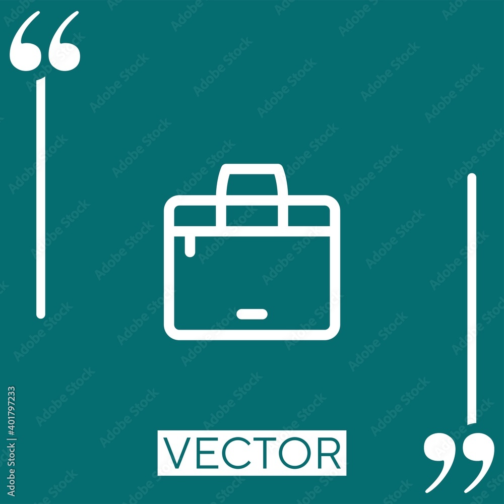 Poster briefcase vector icon linear icon. editable stroked line