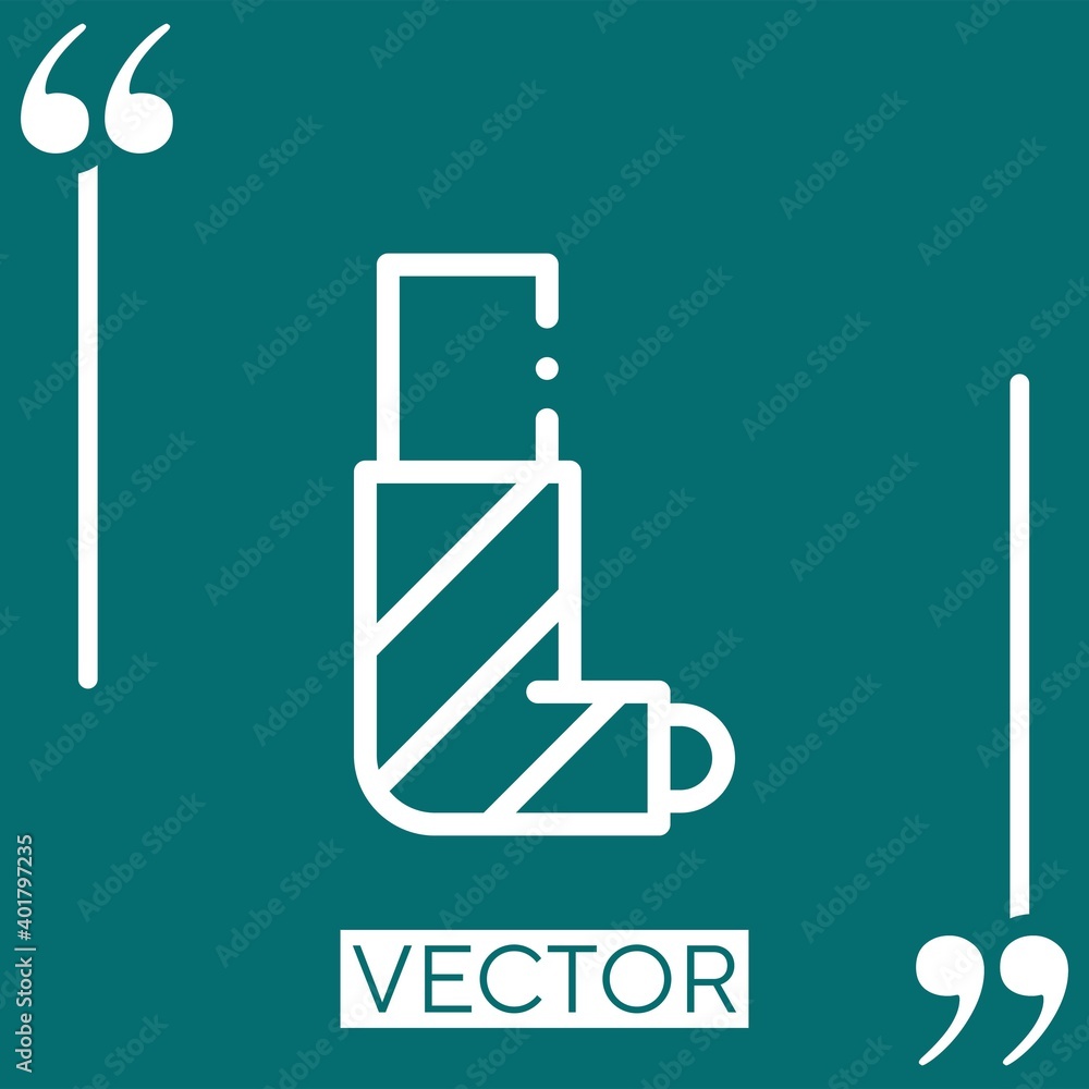 Poster broken leg vector icon linear icon. editable stroked line