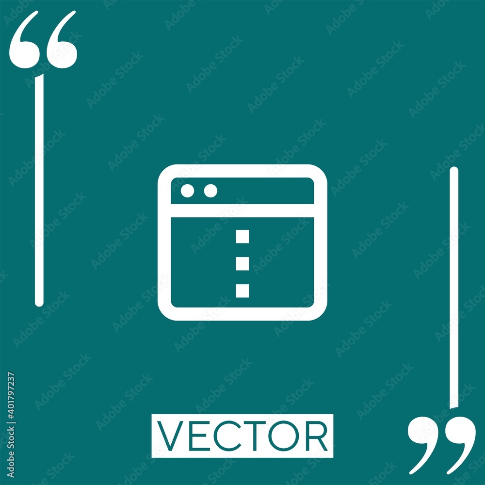 Poster browser vector icon linear icon. editable stroked line