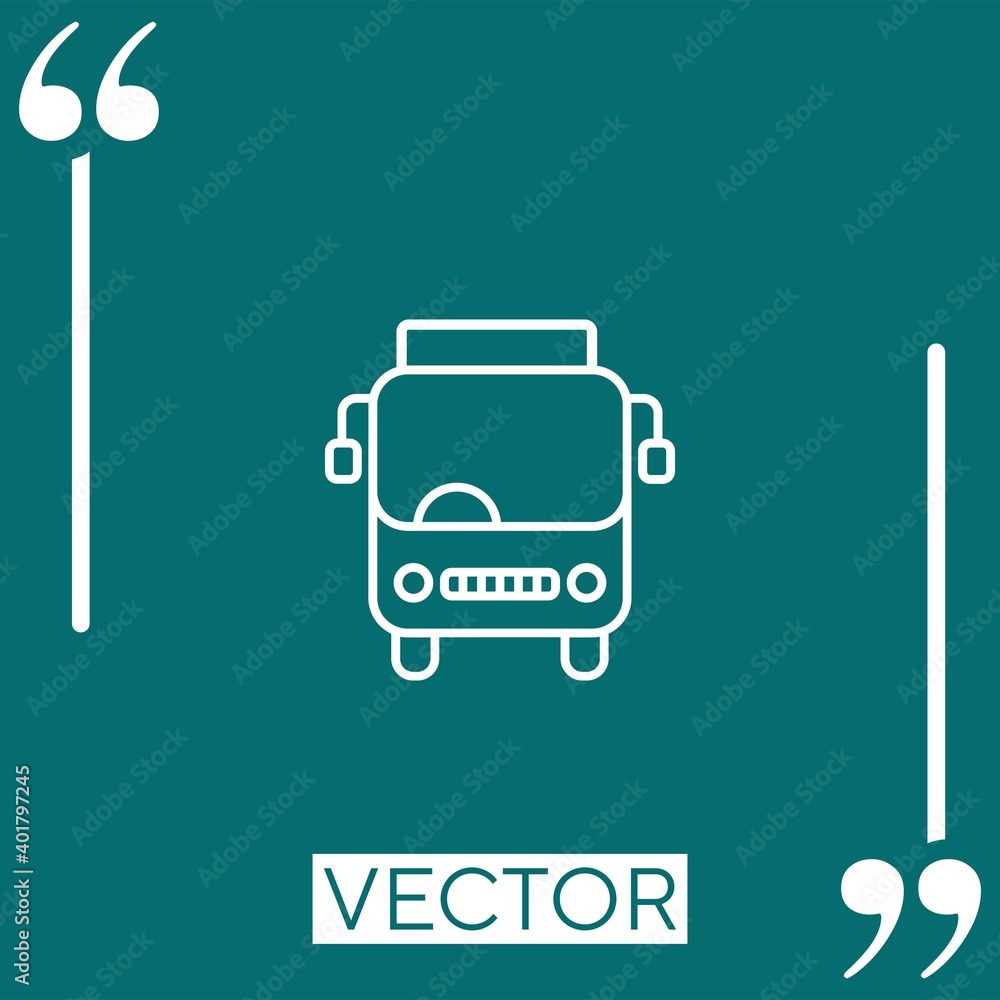 Poster bus vector icon linear icon. editable stroked line