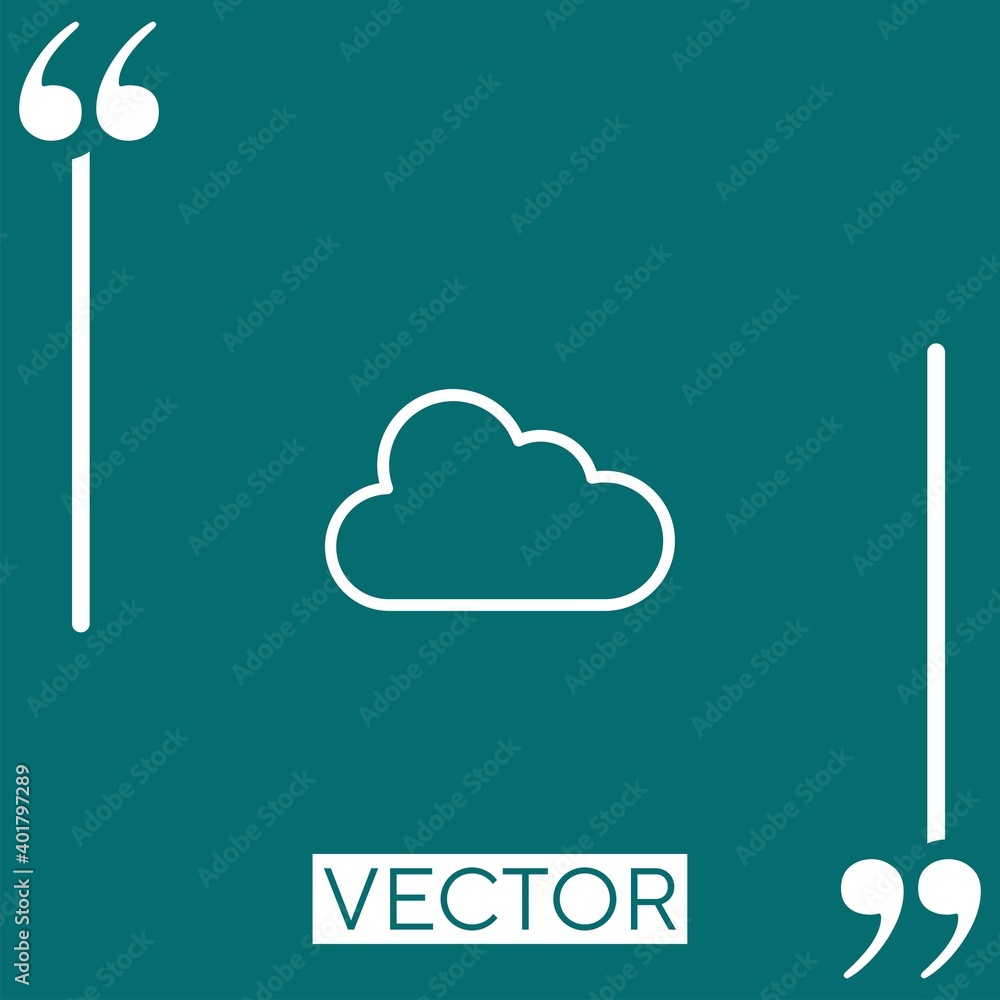 Poster cloud vector icon linear icon. editable stroked line