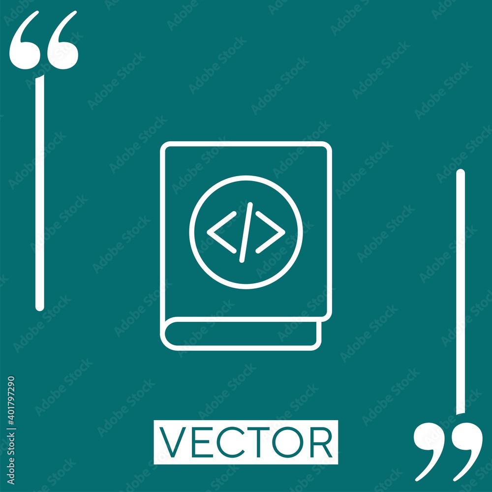 Poster coding vector icon linear icon. editable stroke line