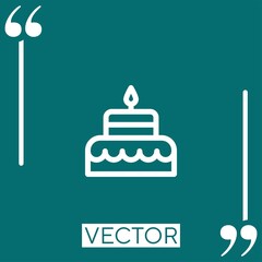 cake   vector icon Linear icon. Editable stroked line