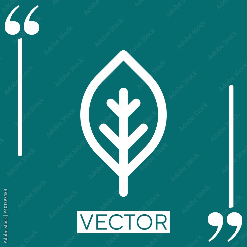 Poster leaf vector icon linear icon. editable stroked line
