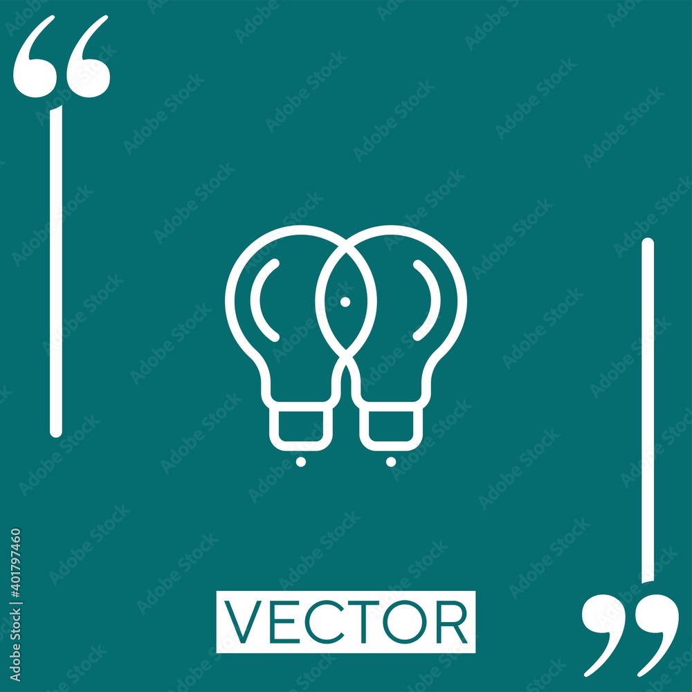 Poster light bulb vector icon linear icon. editable stroked line