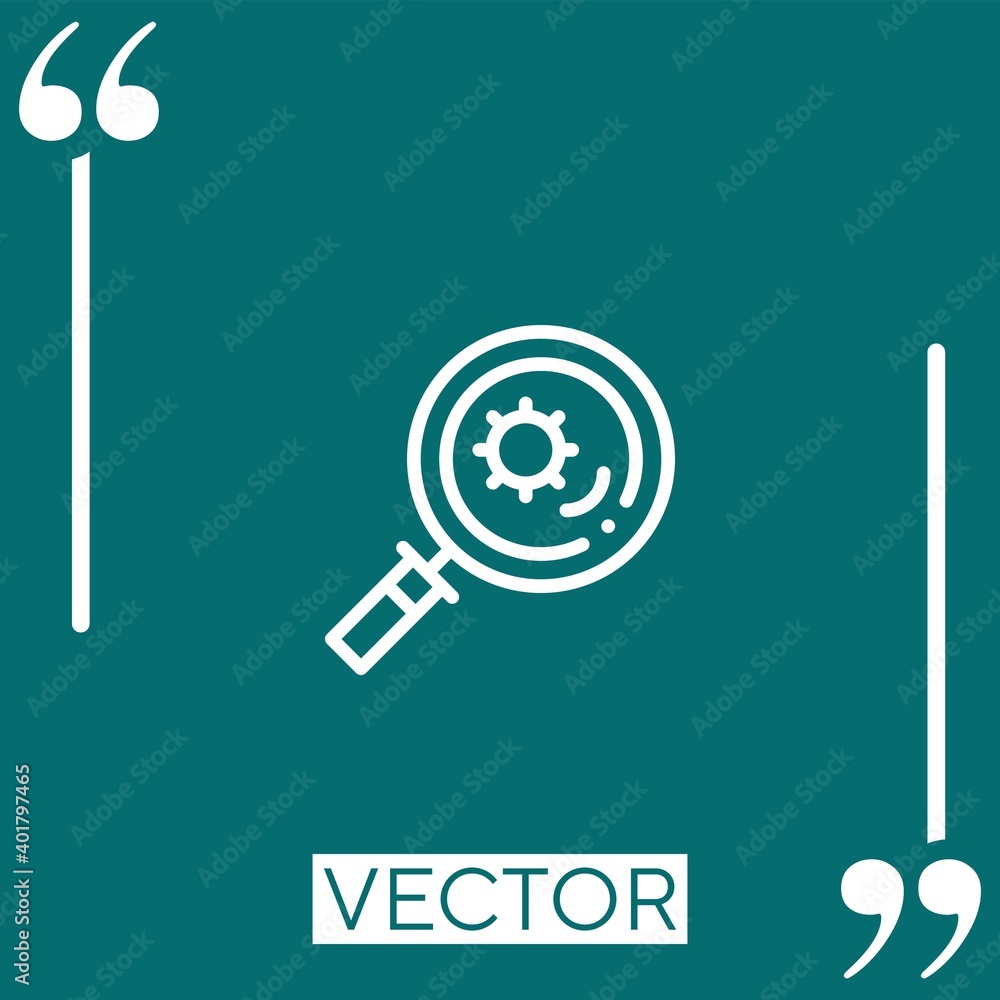 Poster magnifier vector icon linear icon. editable stroke line