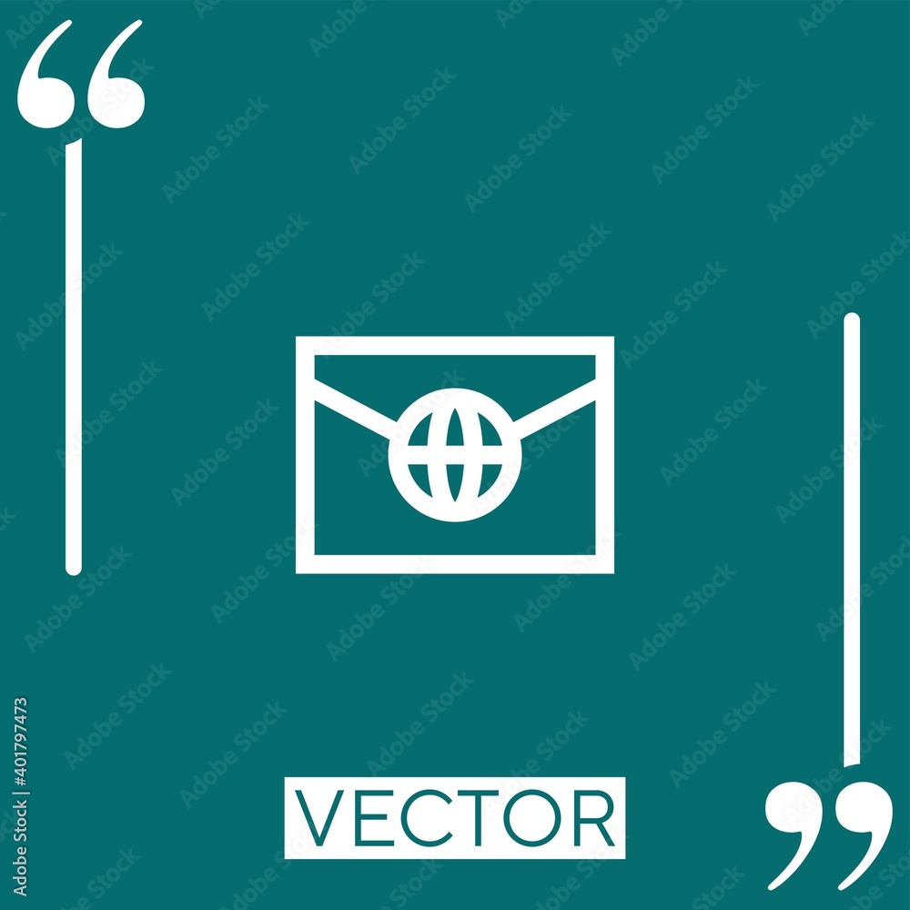 Poster mail vector icon linear icon. editable stroke line