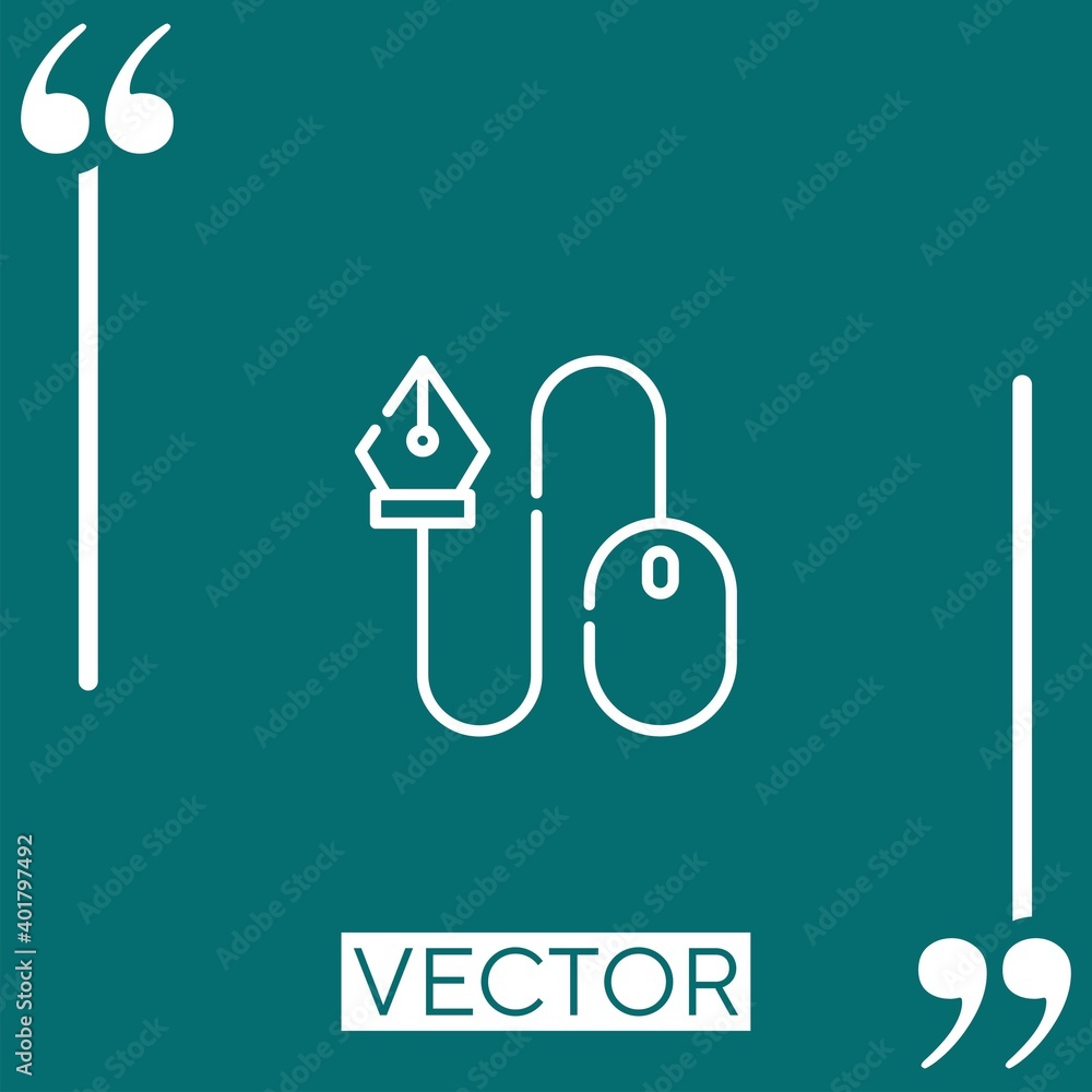 Aufkleber mouse vector icon linear icon. editable stroked line