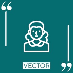 maid vector icon Linear icon. Editable stroke line