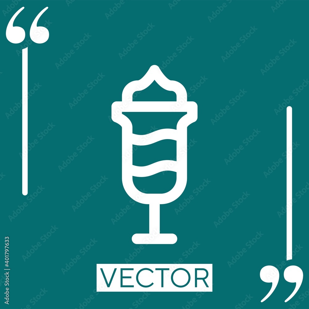 Poster sundae vector icon linear icon. editable stroked line