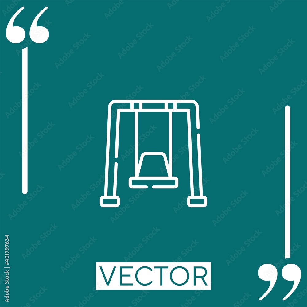 Poster swing vector icon linear icon. editable stroked line