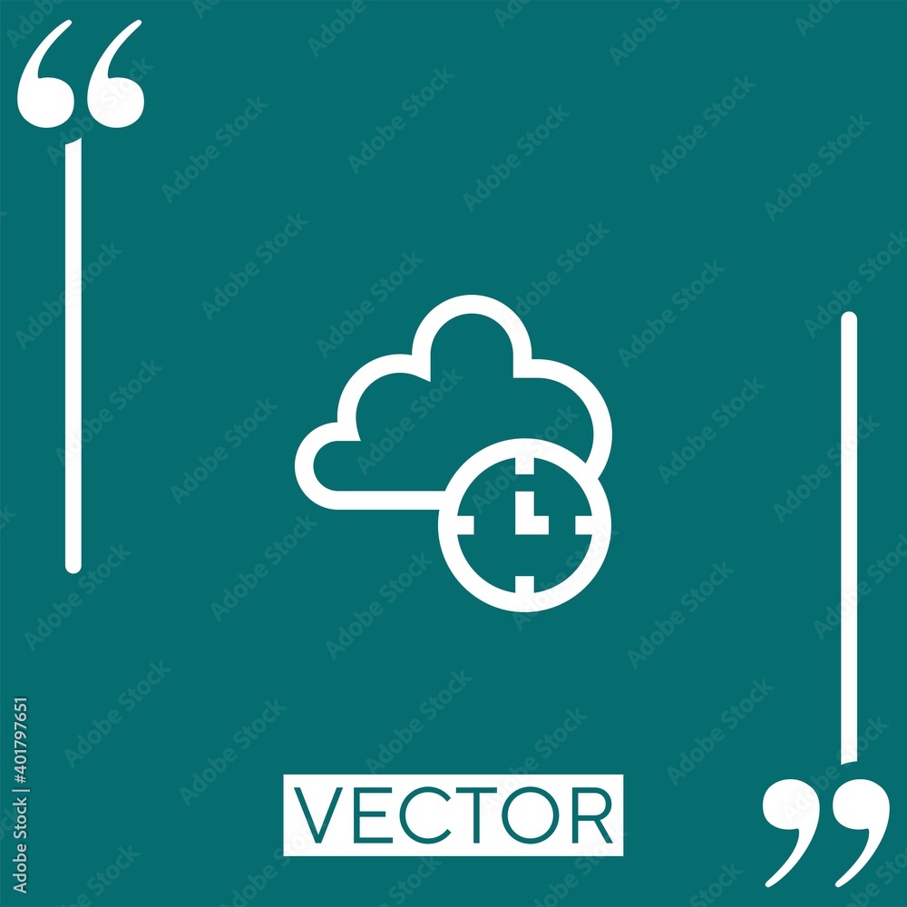 Poster time vector icon linear icon. editable stroke line
