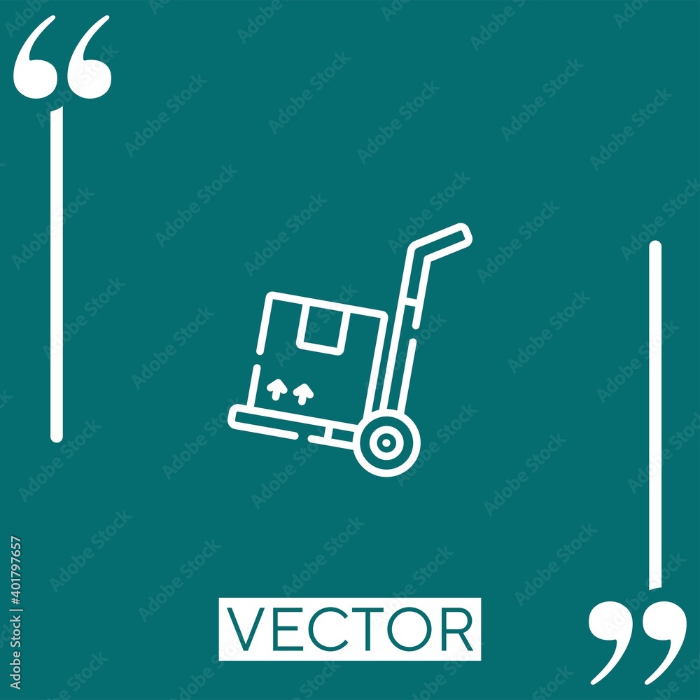 Poster trolley vector icon linear icon. editable stroked line