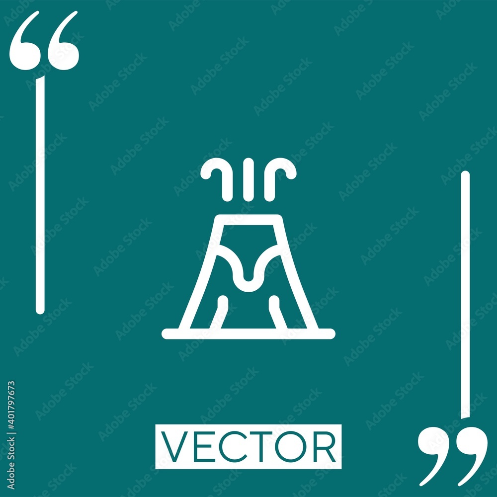 Poster volcano vector icon linear icon. editable stroked line