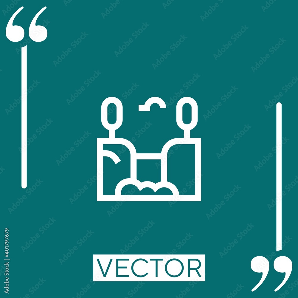 Poster waterfall vector icon linear icon. editable stroked line