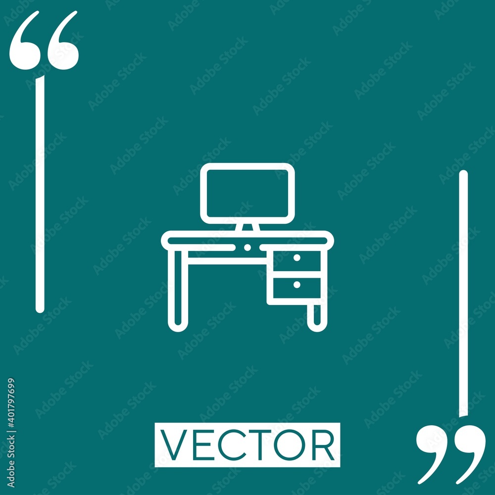 Poster workplace vector icon linear icon. editable stroked line