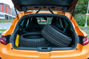 Full trunk of winter tires