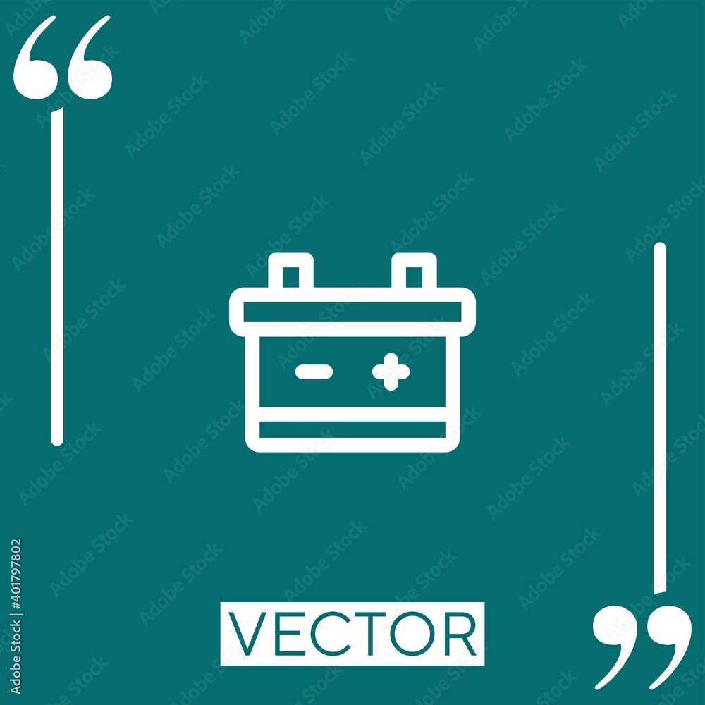 Poster battery vector icon Linear icon. Editable stroked line